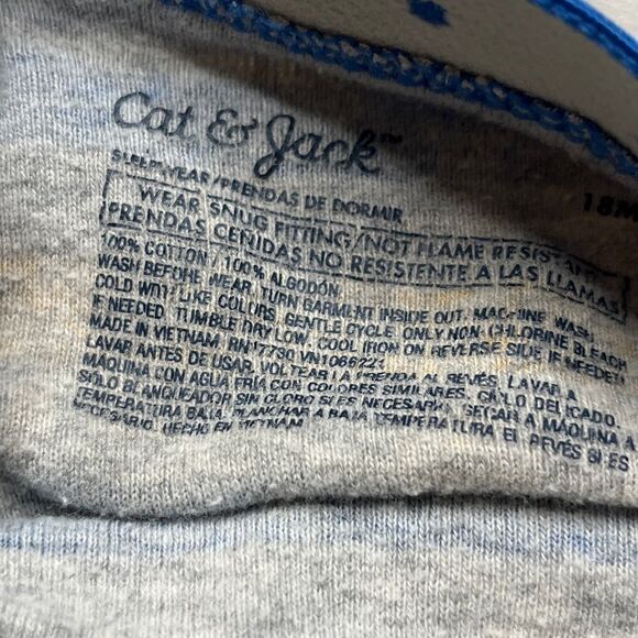 Cat & Jack Striped Pajama Pants Grey and Blue Size 18M - Picture 4 of 4